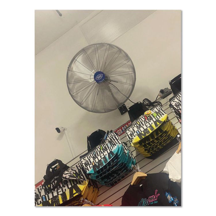 Washdown Wall Mount Fan, 30", 1 Speed, Silver