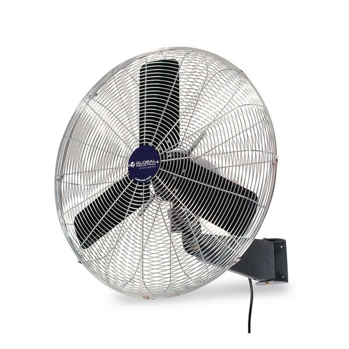 Oscillating Wall Mount Fan, 24", 3 Speeds, Black