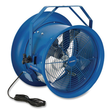 High Velocity Drum Fan with Yoke Mount, 18", 1 Speed, Blue