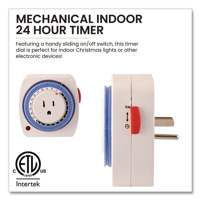 AC Indoor Timer, Analog, 4 x 3, White