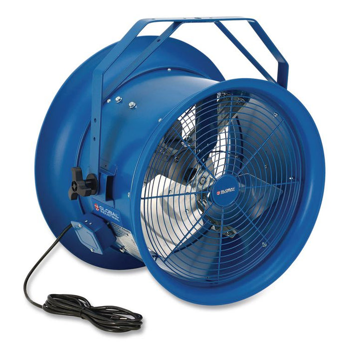 High Velocity Fan, Wall and Column Mount, 18", 1 Speed, Blue