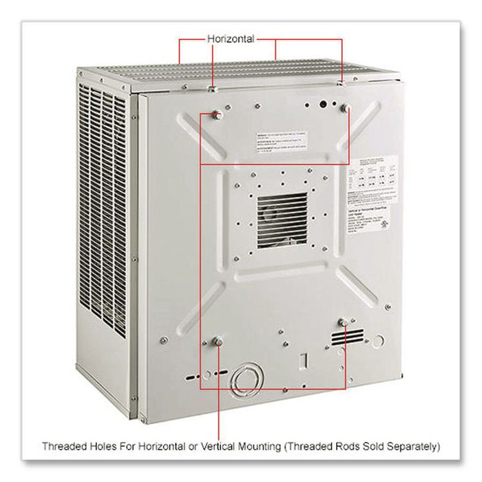 Unit Heater, Horizontal or Vertical Downflow, 15,000 W, 19 x 13.75 x 21.44, White