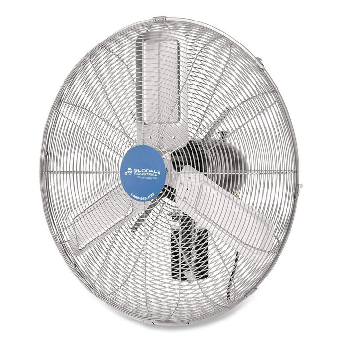 Deluxe Oscillating Wall Mount Fan, 30", 3 Speeds, Black/Silver