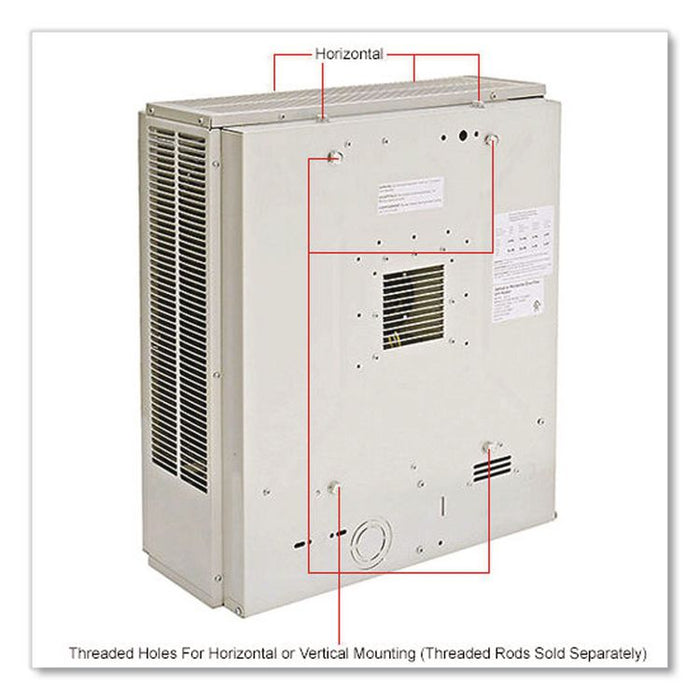 Unit Heater Horizontal or Vertical Downflow, Multi-Watt, 7,500 W, 19 x 8.5 x 21.43, White