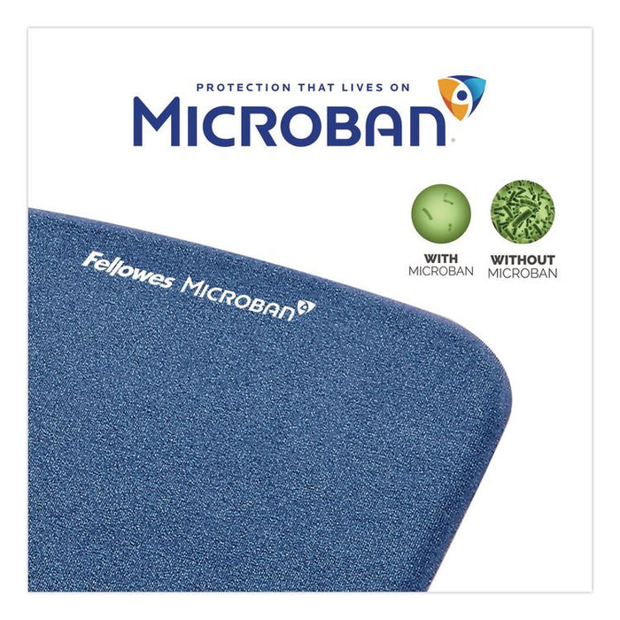 PlushTouch Mouse Pad with Wrist Rest, 7.25 x 9.38, Blue