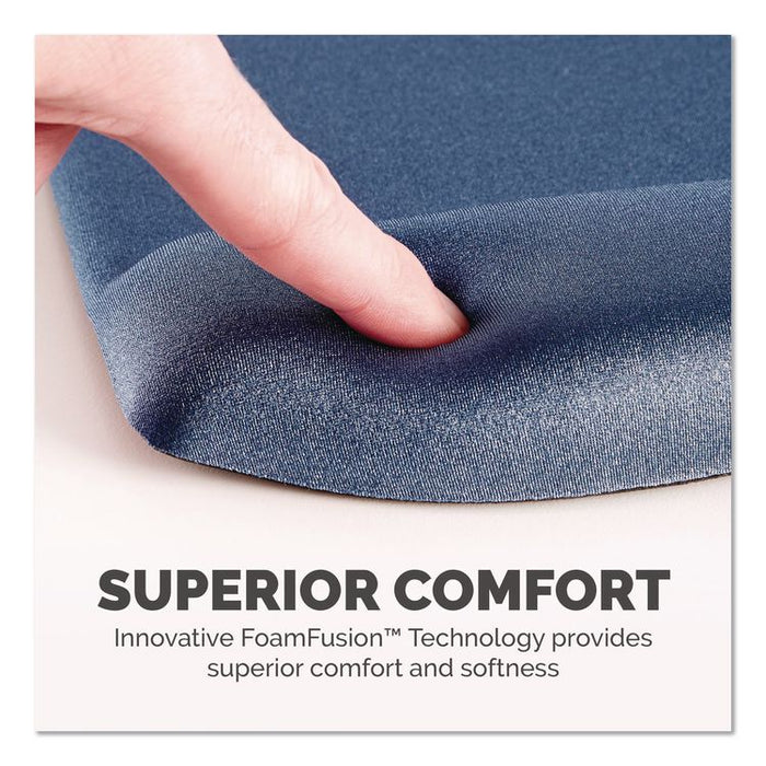 PlushTouch Mouse Pad with Wrist Rest, 7.25 x 9.38, Blue