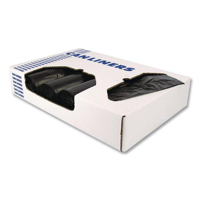 Linear Low-Density Can Liners, 45 gal, 0.7 mil, 40" x 46", Black, 250/Carton