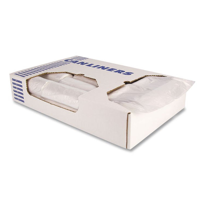 Linear Low-Density Can Liners, 30 gal, 0.65 mil, 30" x 36", Clear, 250/Carton
