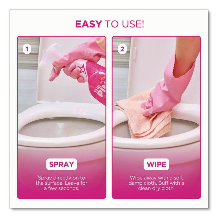 Miracle Bathroom Foam Cleaner, Fruity Scent, 25.4 oz Trigger Spray Bottle, 4/Carton