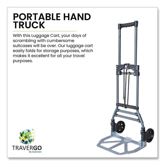 Luggage Cart ,150 lbs Capacity, 40 x 15.25 x 16.5, Gray