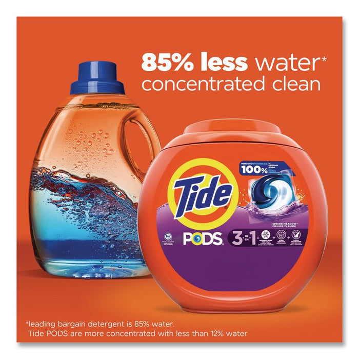 PODS Laundry Detergent, HE Compatible, Spring Meadow, 57 oz Tub, 76 Pacs/Tub, 4 Tubs/Carton