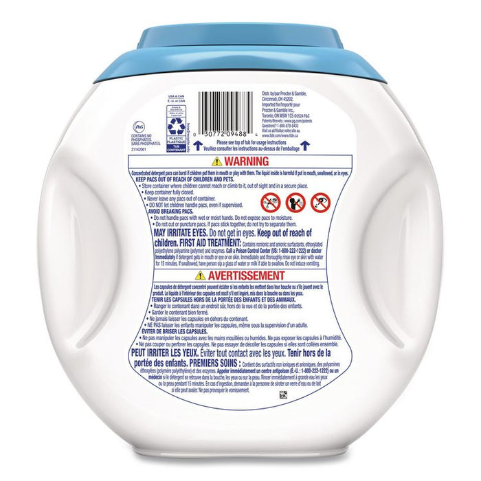 PODS Laundry Detergent, HE Compatible, Free and Gentle, 56 oz Tub, 76 Pacs/Tub