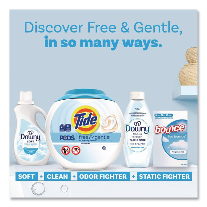 PODS Laundry Detergent, HE Compatible, Free and Gentle, 56 oz Tub, 76 Pacs/Tub