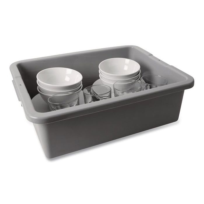 Bus/Utility Box, 7.13 gal, 21.5" x 17.13" x 7", Gray