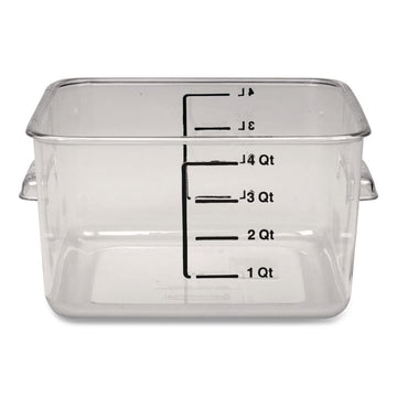 SpaceSaver Square Containers, 4 qt, 8.8 x 8.75 x 4.75, Clear, Plastic