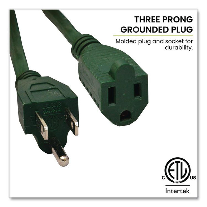 16 AWG Outdoor Extension Cord, 80 ft, 10 A, Green