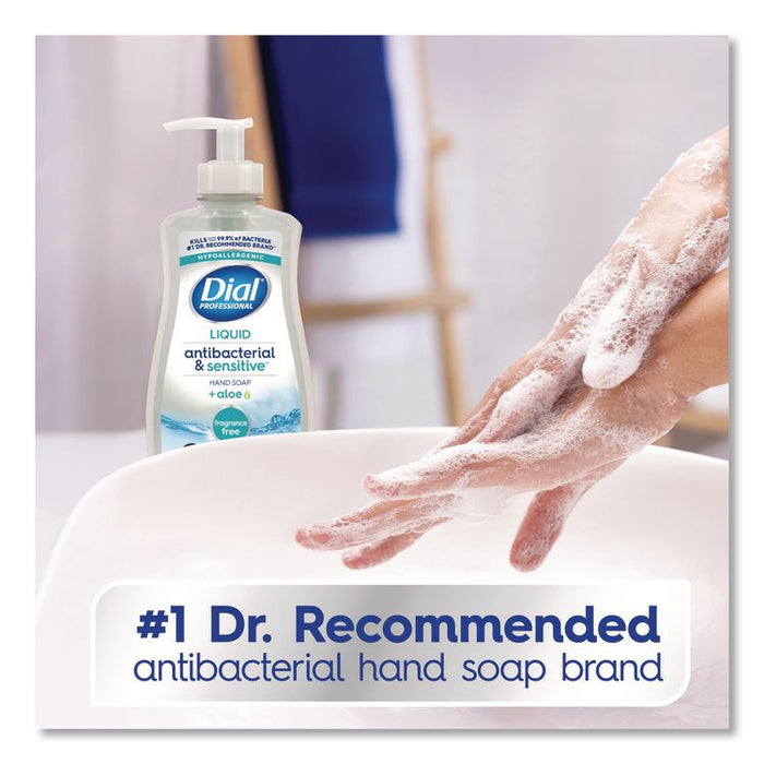 Antibacterial and Sensitive Fragrance-Free Liquid Hand Soap, Unscented, 11 oz, 12/Carton