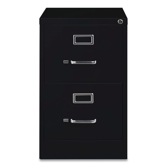 Two-Drawer Economy Vertical File, 2 Legal-Size File Drawers, Black, 18" x 25" x 28.38"