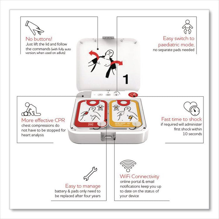 LIFEPAK CR2 Wi-Fi Defibrillator, Semi-Automatic, English, Handle