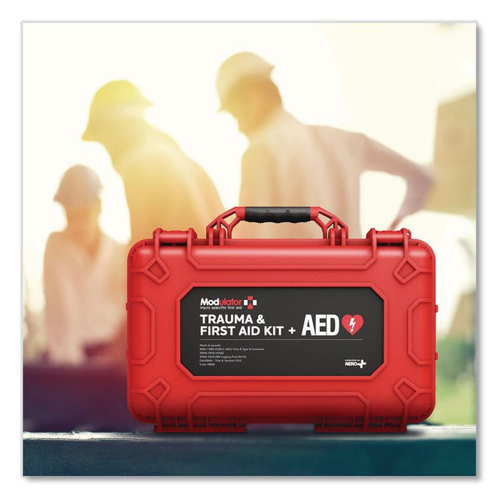 Trauma Kit with HeartSine 350P and Bleed Control - XL Rugged Hard Case, 296 Pieces