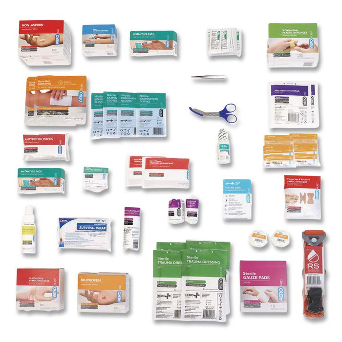80 Series Class B 2-Shelf First Aid Cabinet - Meds, 80 Person, 391 Pieces, Metal Case