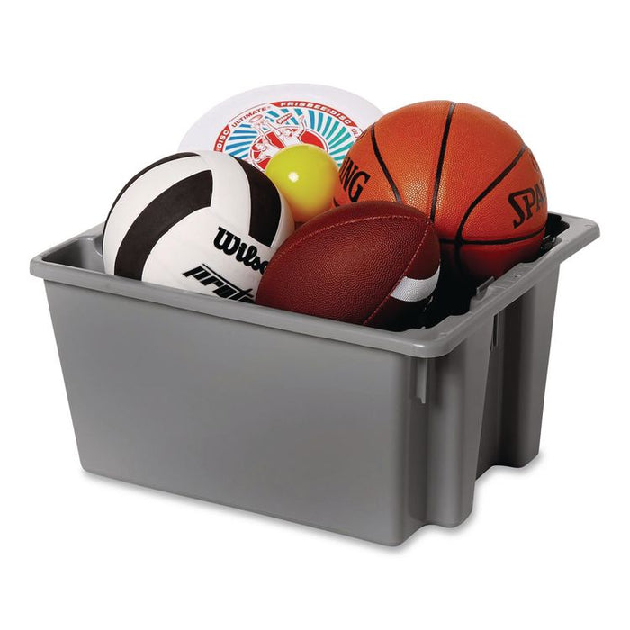 Palletote Box, 9.72 gal, 19.5" x 15.5" x 10", Gray, 10/Carton