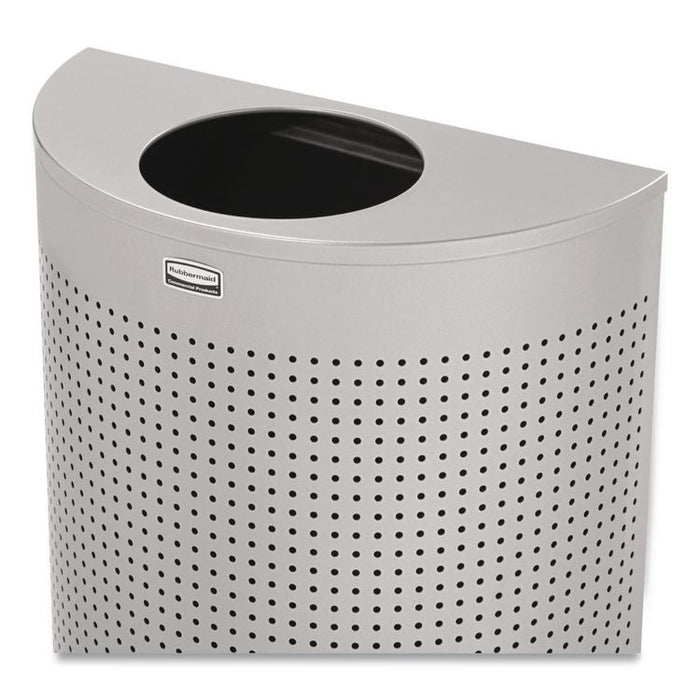 Designer Line Silhouettes Waste Receptacle, 12 gal, Steel, Silver Metallic