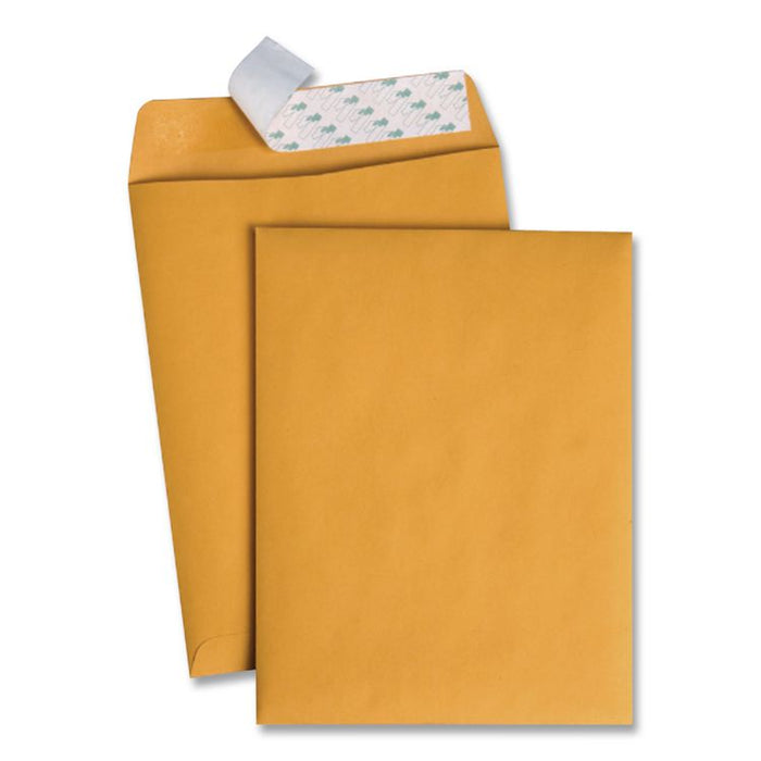 Redi-Strip Catalog Envelope, #10 1/2, Cheese Blade Flap, Redi-Strip Adhesive Closure, 9 x 12, Brown Kraft, 100/Box