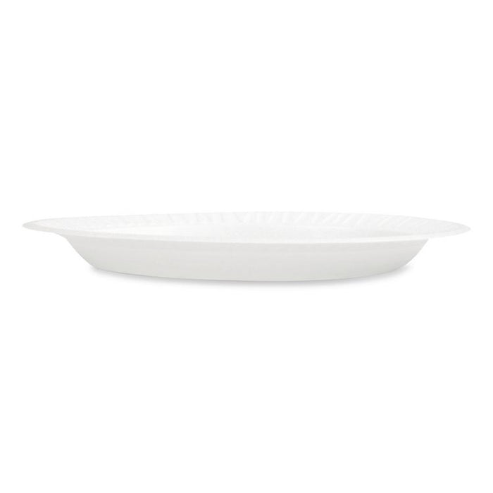 Foam Dinnerware, Plate, 9" dia, Poly Bag, White, 125/Sleeve, 4 Sleeves/Pack