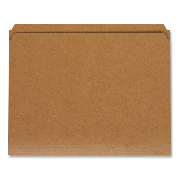 Dark Kraft File Folders with Double-Ply Top, Straight Tabs, Letter Size, 0.75" Expansion, Brown, 100/Box