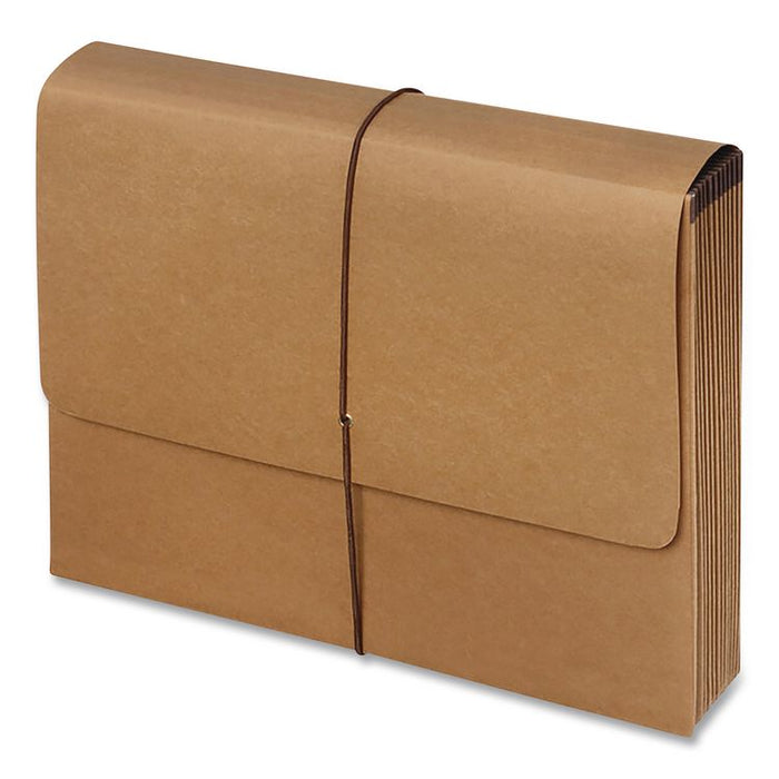 Kraft Indexed Expanding File, 21 Sections, Elastic Cord Closure, 1/21-Cut Tabs, Letter Size, Brown