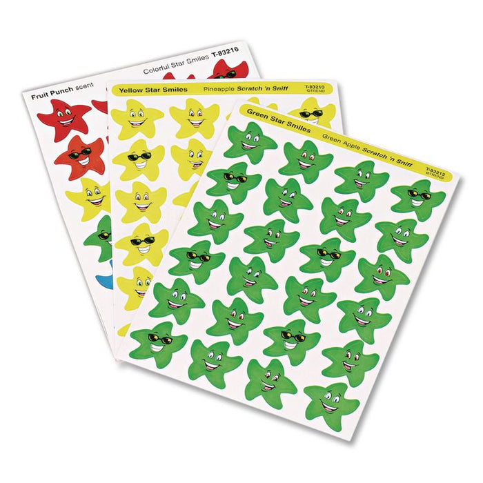Stinky Stickers Variety Pack, Smiley Stars, Assorted Colors, 432/Pack