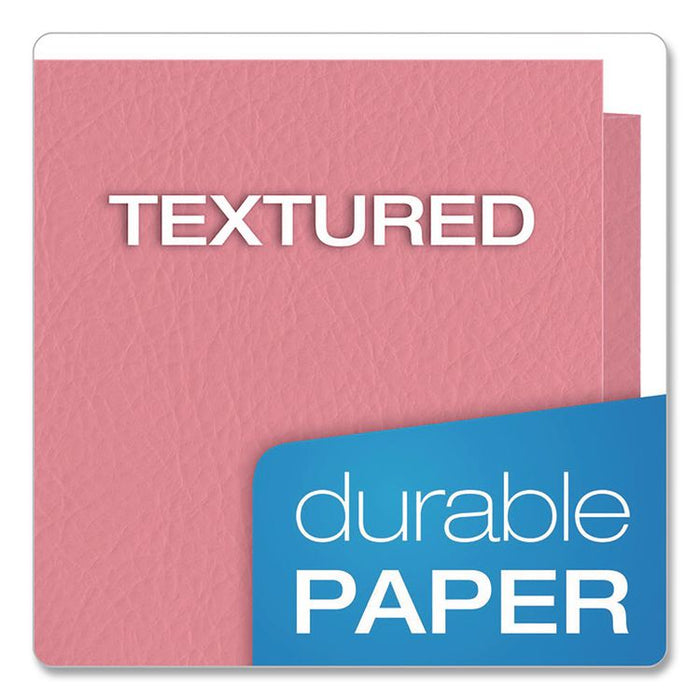 Twin-Pocket Folder, Accommodates (100) 11 x 8.5 Sheets, Pink, 25/Box