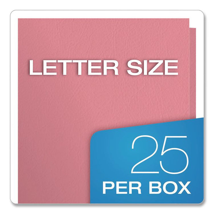 Twin-Pocket Folder, Accommodates (100) 11 x 8.5 Sheets, Pink, 25/Box