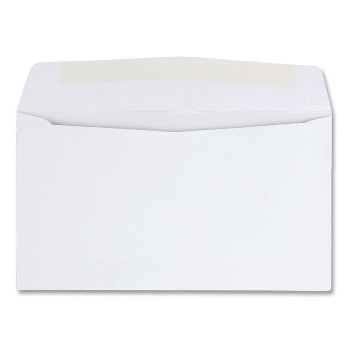 Business Envelope, #6 3/4, Commercial Flap, Side Seam, Gummed Closure, 24 lb Bond Weight Paper, 3.63 x 6.5, White, 500/Box