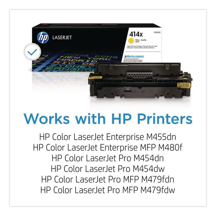 HP 414X, (W2022X) High-Yield Yellow Original LaserJet Toner Cartridge