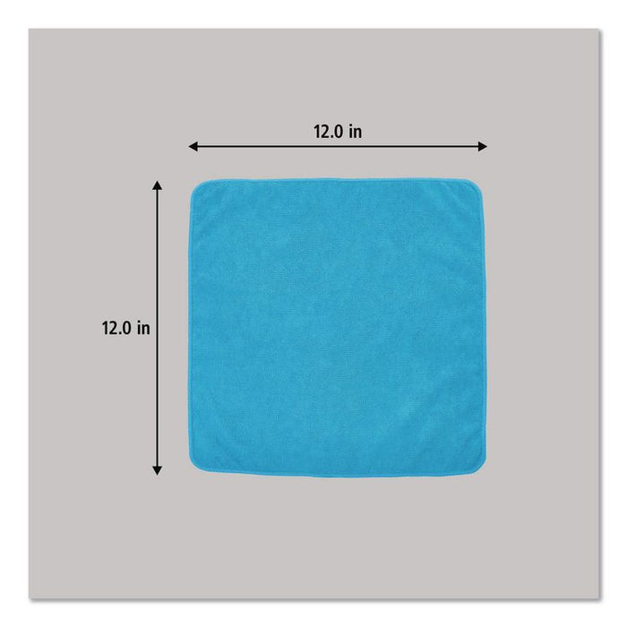 Microfiber Cleaning Cloths, 12 x 12, Blue, 24/Pack