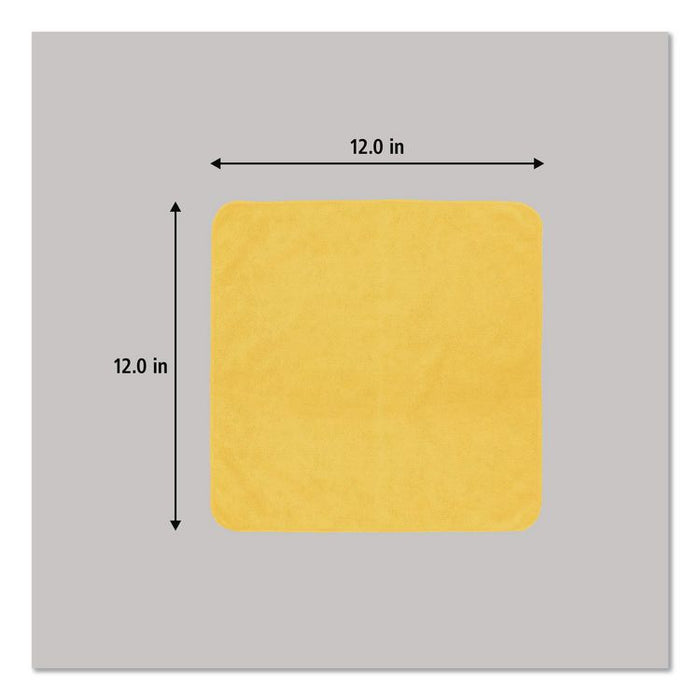 Light Commercial Microfiber Cleaning Cloths, 12 x 12, Yellow, 24/Pack
