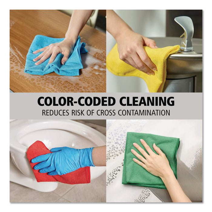 Light Commercial Microfiber Cleaning Cloths, 12 x 12, Yellow, 24/Pack