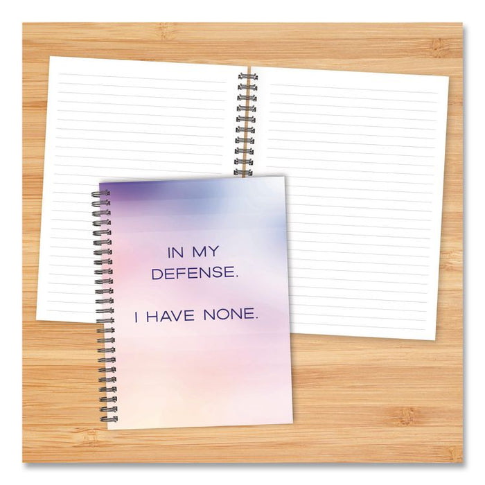 No Defense Undated Journal, Medium/College Rule, Pastel Multicolor Cover, (80) 8 x 6 Sheets