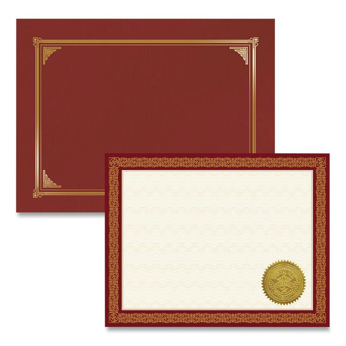 Certificate/Document Cover Kit, 9.75 w x 12.5 h, Burgundy, 18 Pieces