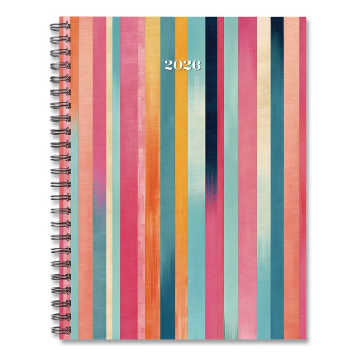Happy Stripe Weekly/Monthly Planner, 8.5 x 6,5, Multicolor Cover, 12-Month (Jan to Dec): 2026