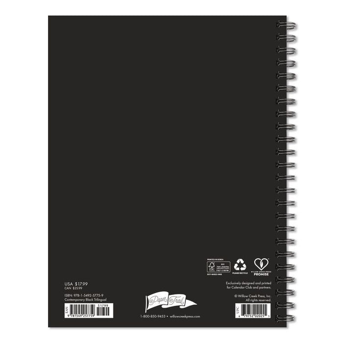Contemporary Black (Trilingual) Weekly/Monthly Planner, 8.5 x 6.5, Black Cover, 12-Month (Jan to Dec): 2026