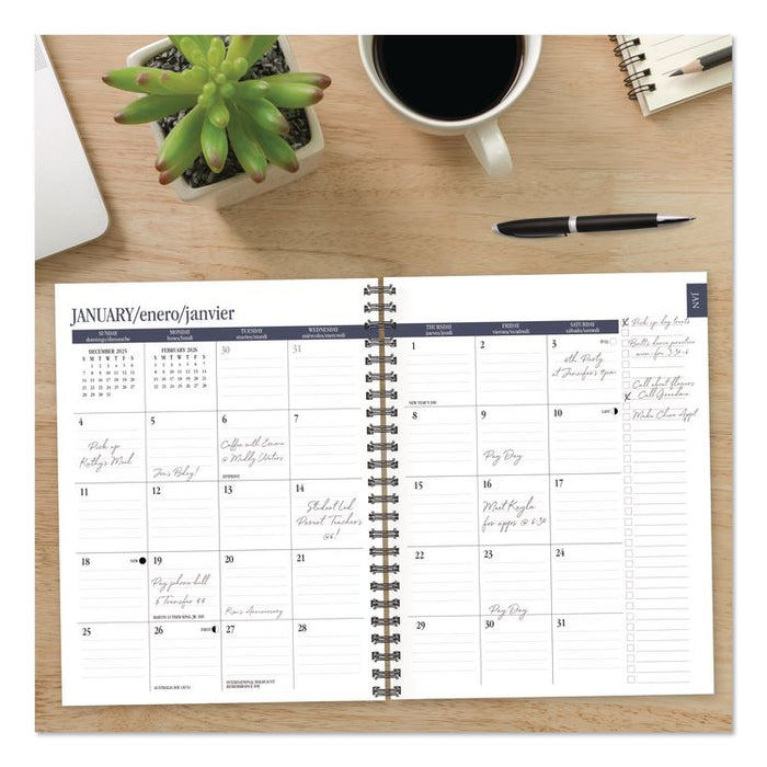 Watercolor Floral Weekly/Monthly Planner, 8.5 x 6.5, Multicolor Cover, 12-Month (Jan to Dec): 2026