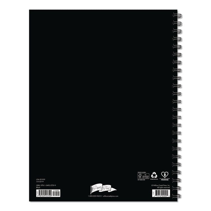 Black Weekly/Monthly Planner, 11 x 8.5, Black Cover, 12-Month (Jan to Dec): 2026