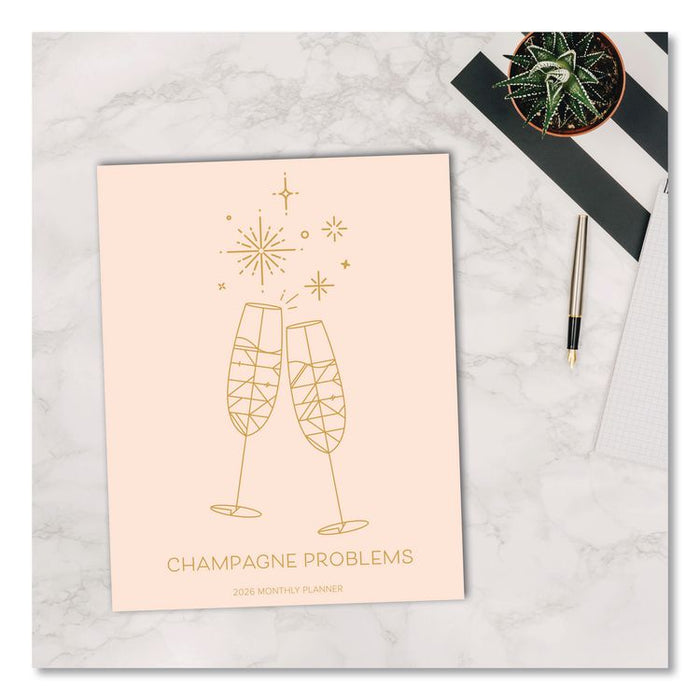 Problems Monthly Planner, 9.5 x 7.5, Champagne Cover, 12-Month (Jan to Dec): 2026