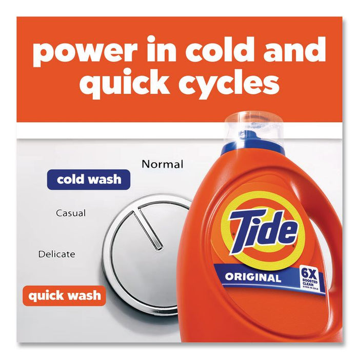 Liquid Tide Laundry Detergent, Original Scent, 32 Loads, 40 oz Bottle, 6/Carton