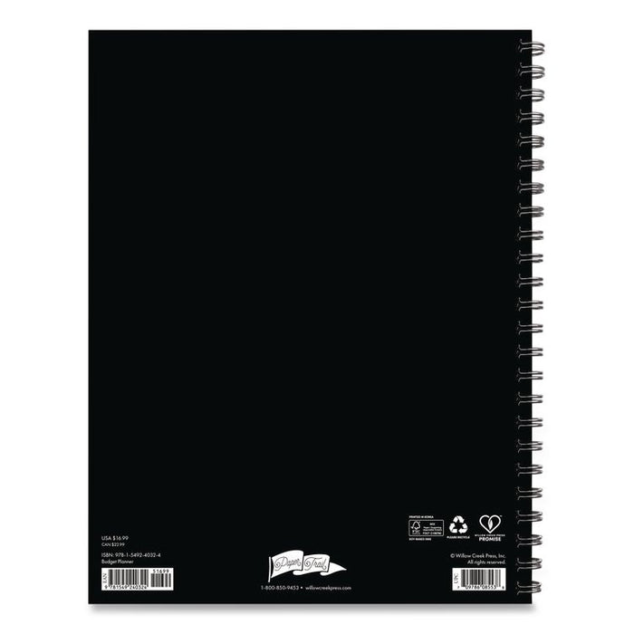 Budget Monthly Planner, 11 x 8.5, Black Cover, 12-Month, Undated