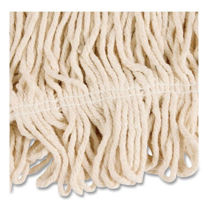 Super Stitch Cotton Looped End Wet Mop Head, Large, 1" White Headband, 6/Carton