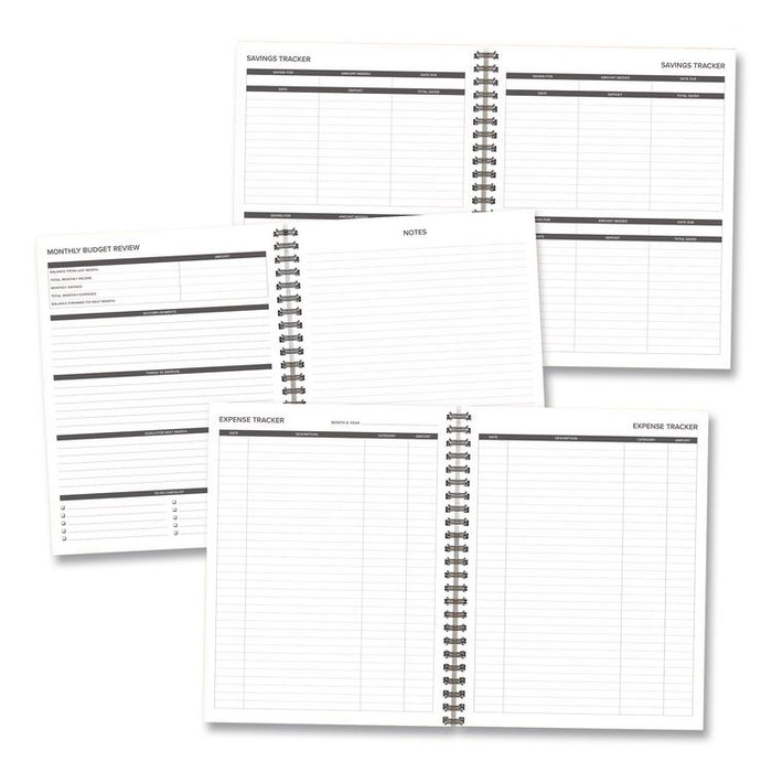 Budget Monthly Planner, 11 x 8.5, Black Cover, 12-Month, Undated